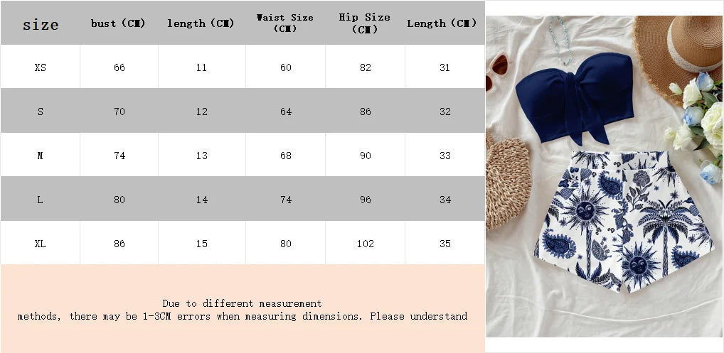 Women's summer vacation coconut tree and Sun God cashew print 2-piece set, suitable for vacation, summer, and fashionable spring