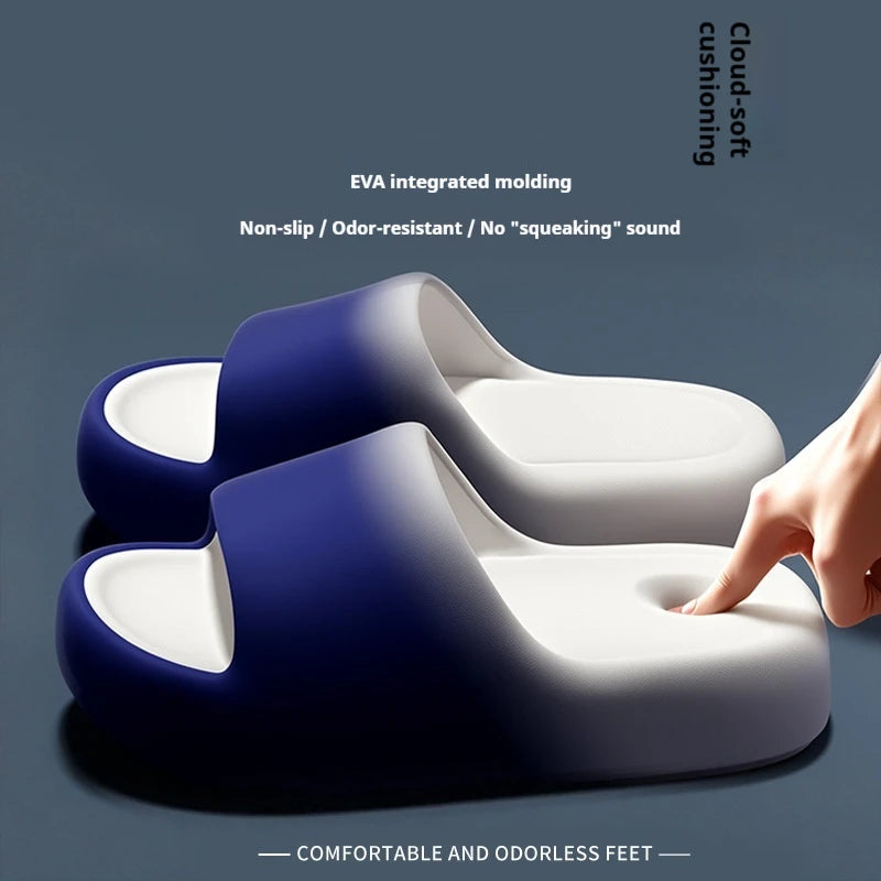 New EVA Cloud Slides Thick Sole Non Slip Odor Free Summer Slippers For Women Men Bathroom Dormitory Shower Bedroom Home Shoes