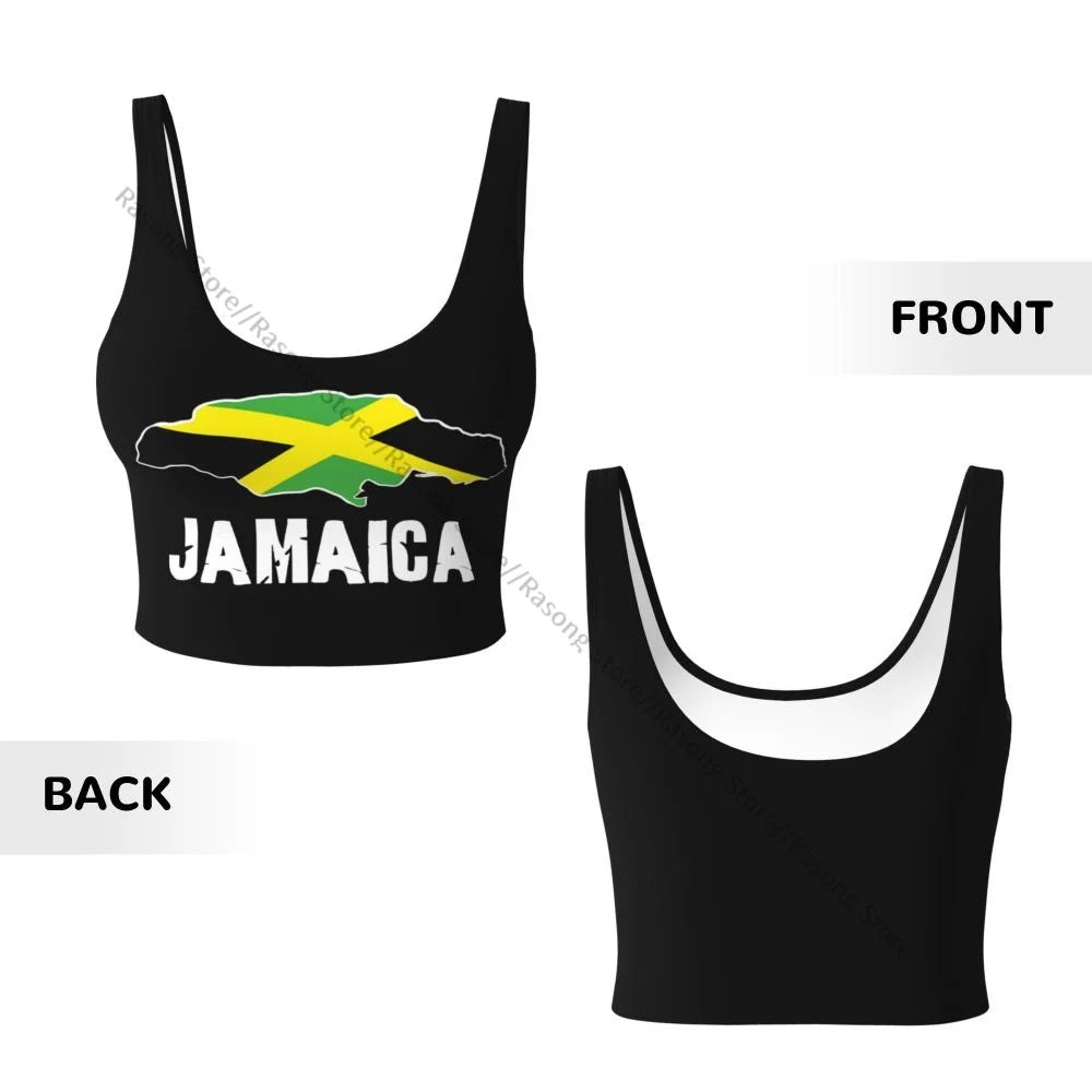 Sports Bra Women Running Yoga Clothes Vest Jamaica Flag Gathering Fitness Vest