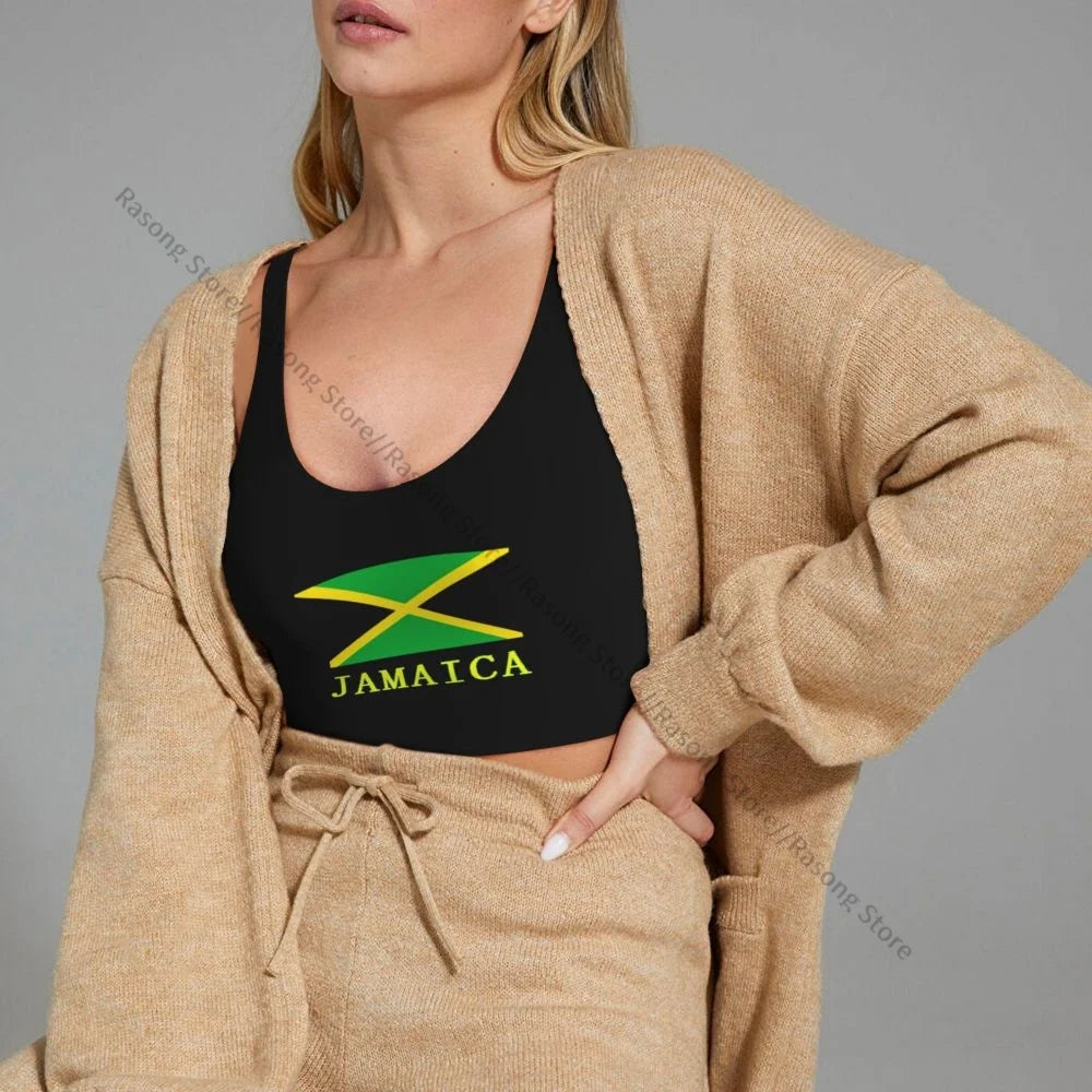 Sports Bra Women Running Yoga Clothes Vest Jamaica Flag Gathering Fitness Vest