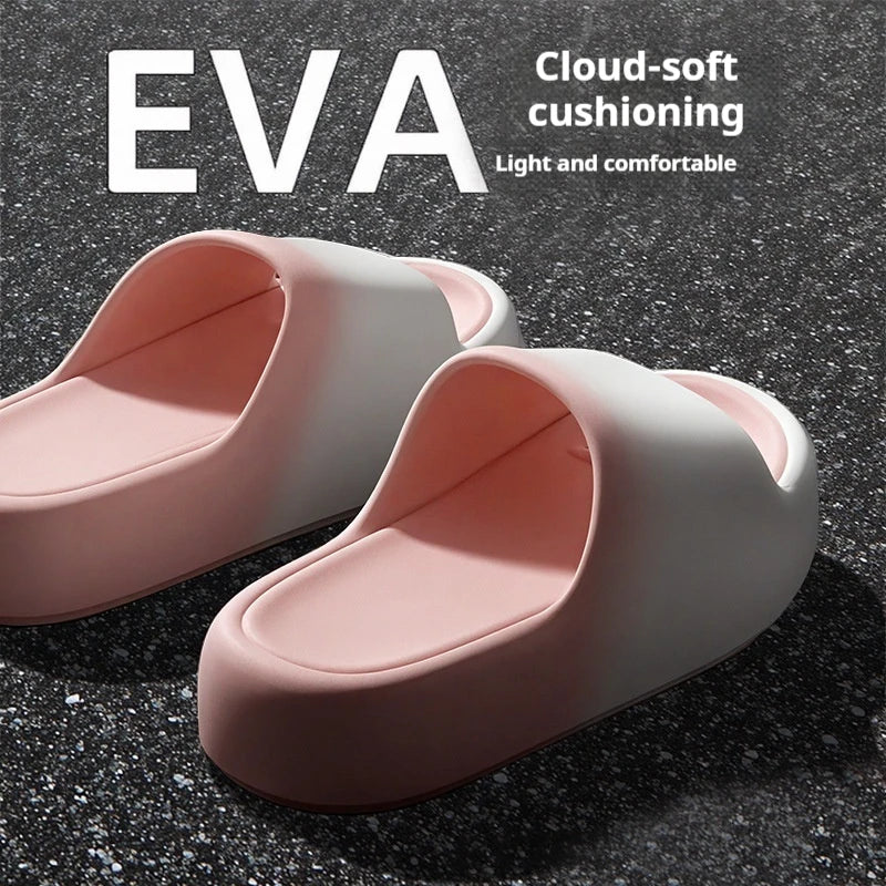 New EVA Cloud Slides Thick Sole Non Slip Odor Free Summer Slippers For Women Men Bathroom Dormitory Shower Bedroom Home Shoes