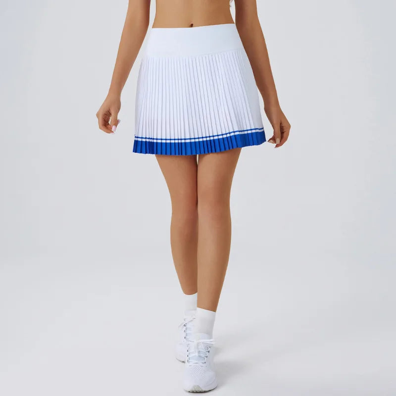 High Waist Women Tennis Pleated Skirt with Inner Lining High Waist Double Layer Design Sport Sexy Fitness Yoga Shorts Dancing