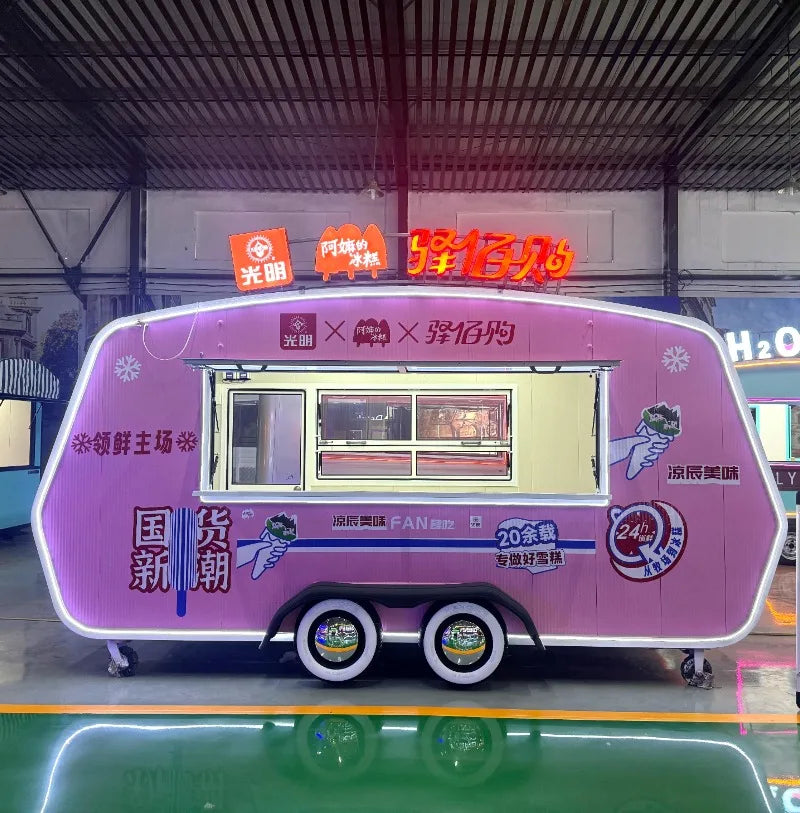 Catering Food Truck Fully Equipped Mobile Kitchen Pizza Coffee Cart Ice Cream BBQ Truck Cheap Mobile Food Trailer