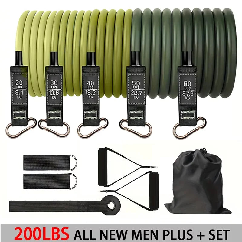 Resistance strap with handle: used for muscle training, strength building, body shaping, yoga, home fitness equipment - natural