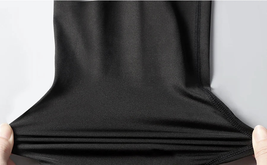 New Gym Short Sleeve Running T-Shirt Men's Compression Long Sleeve Shirt Sun Protection Quick Drying Sports Top Black Sportswear