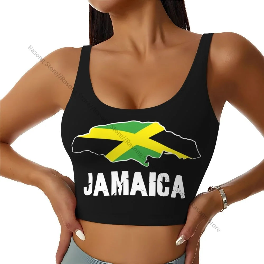 Sports Bra Women Running Yoga Clothes Vest Jamaica Flag Gathering Fitness Vest