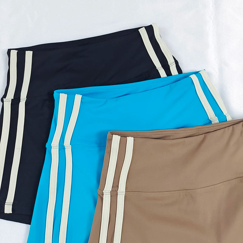 Women's High-Waisted Slim-Fit Yoga Shorts - Color-Block, Butt-Lifting, Breathable & Quick-Dry for Running, Training & Fitness