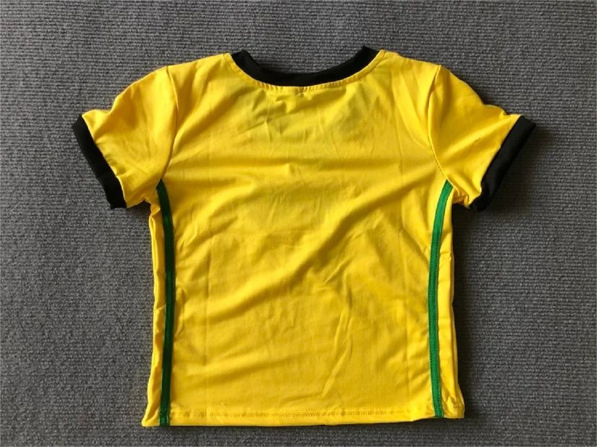 Y2K High Street Short sleeved T-shirt for Women's 2023 Summer New High Quality Pattern Embroidered Jamaica Fashion T-shirt