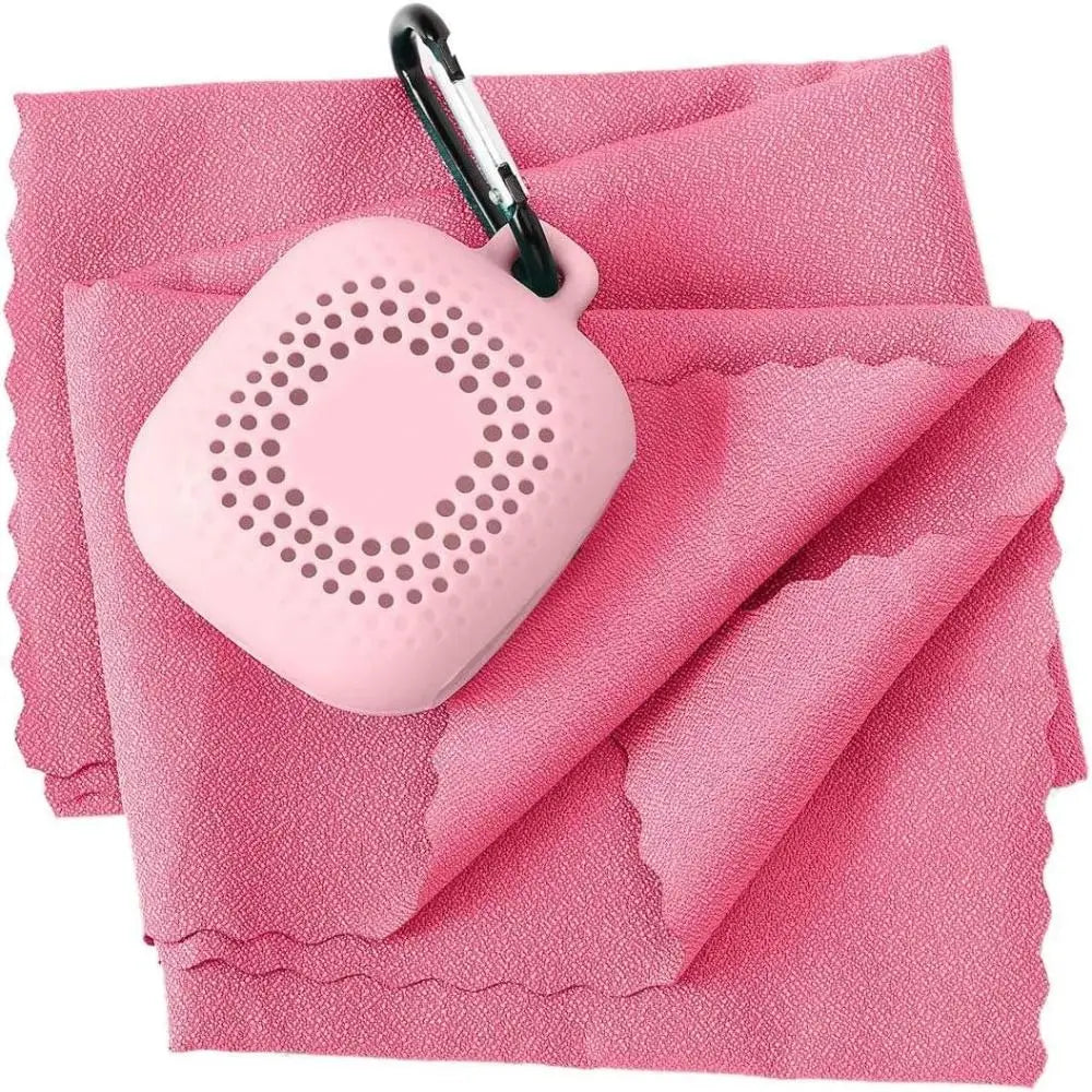 With Silicone Case Quick Drying Towel Pocket Super Absorbent Sports Towel Solid Color Portable Microfiber Towel