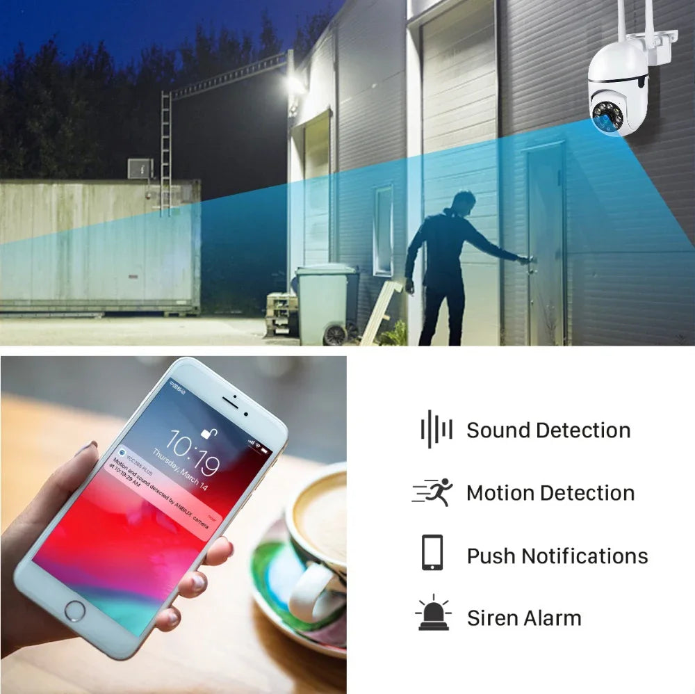 1080P Wifi Surveillance Camera Color Night Vision WiFi Camera Auto Tracking Wireless Camera Security Protection Outdoor Monitor