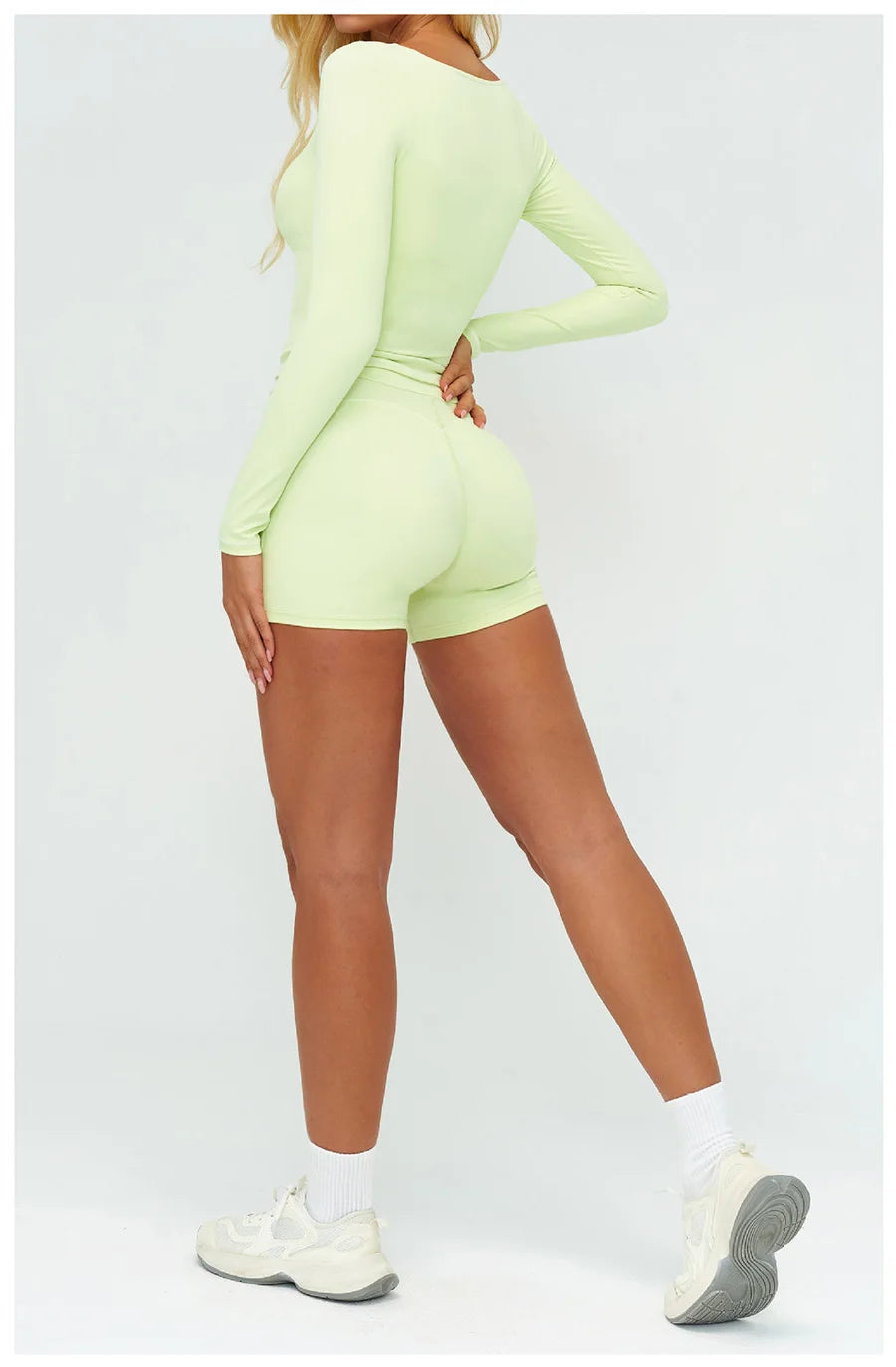 Women Yoga Set Tracksuit Sportswear Workout Athletic Wear Gym Vest Shorts Legging Fitness Bra Crop Top Long Sleeve Sports Suits