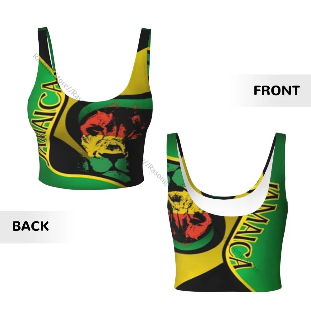 Sports Bra Women Running Yoga Clothes Vest Jamaica Flag Gathering Fitness Vest
