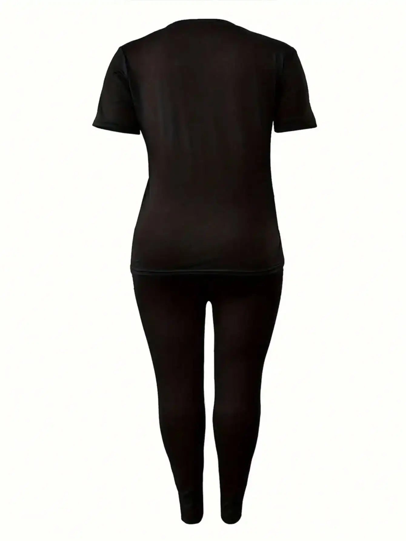 2026 Women's New Casual Spring/Summer Two Piece Set Round Neck Letter Printed Short Sleeve T-shirt and Letter Printed Pants Set