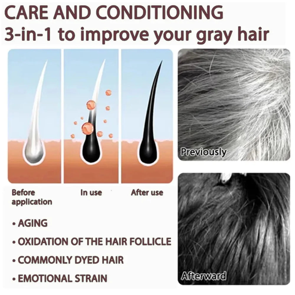 Natural Hair Care Essence Serum Anti Gray Nourish Repair For All Hair Types