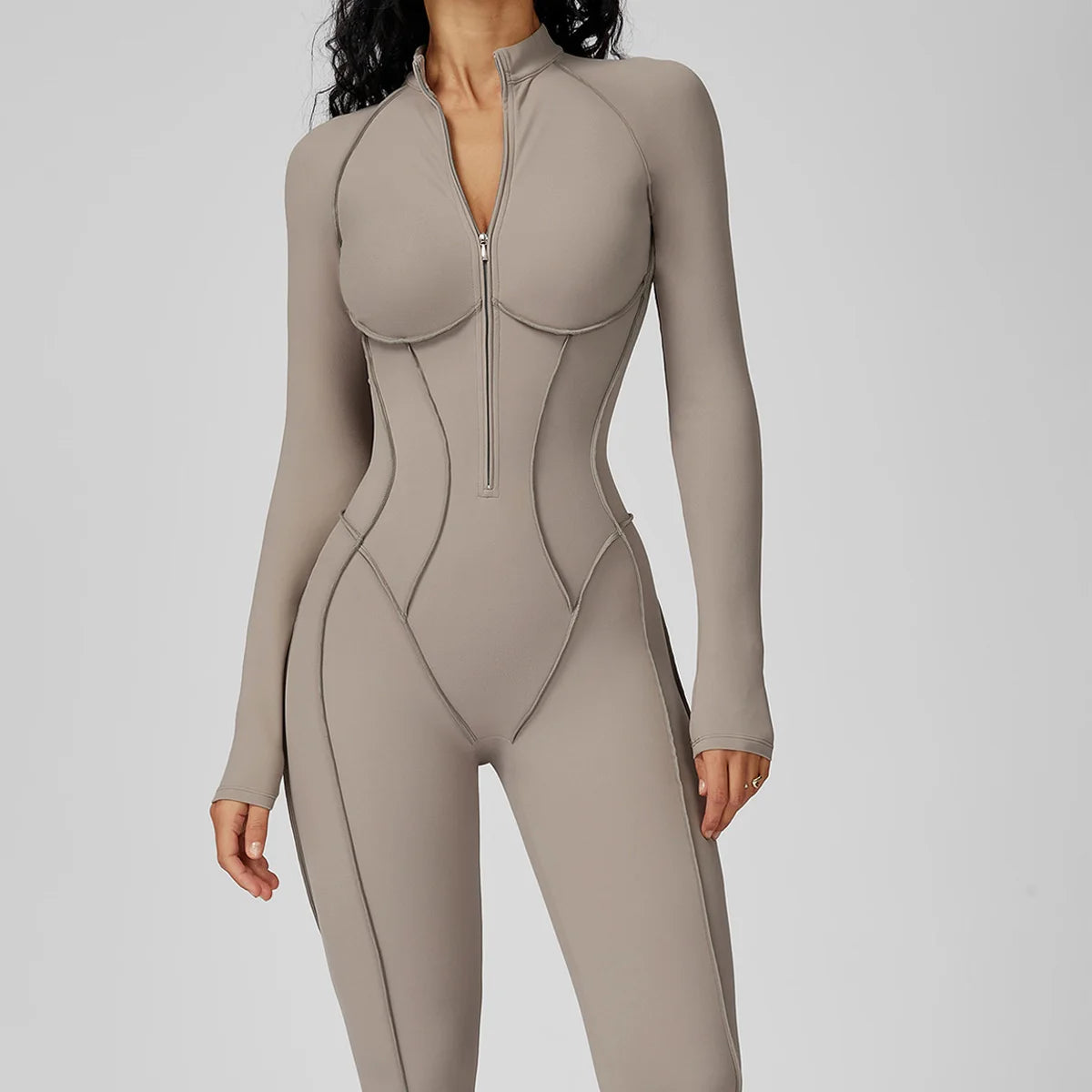 New Autumn/Winter Women One-piece Seamless Yoga Jumpsuits leggings Long-sleeved Zipper Slim Fit Sports Fitness Outfit Tracksuits