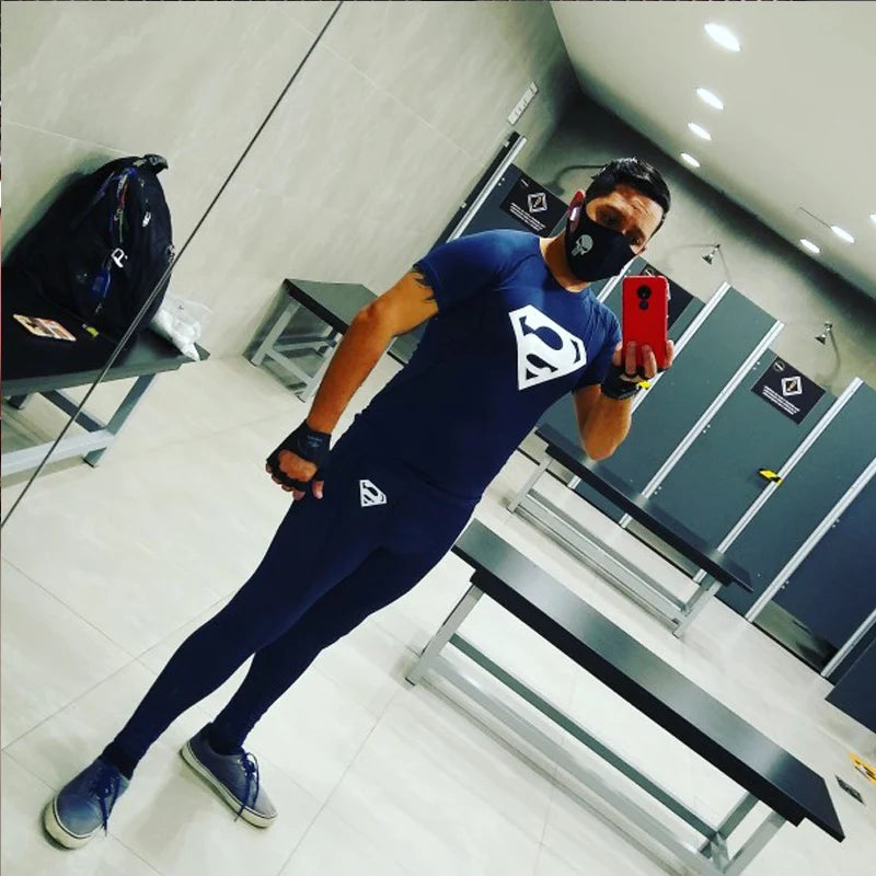 Sports Compression Shirt Men's T-Shirt Short Sleeve Quick Dry Summer Fitness Top Bodybuilder T-shirt Running Men's Gym Clothing