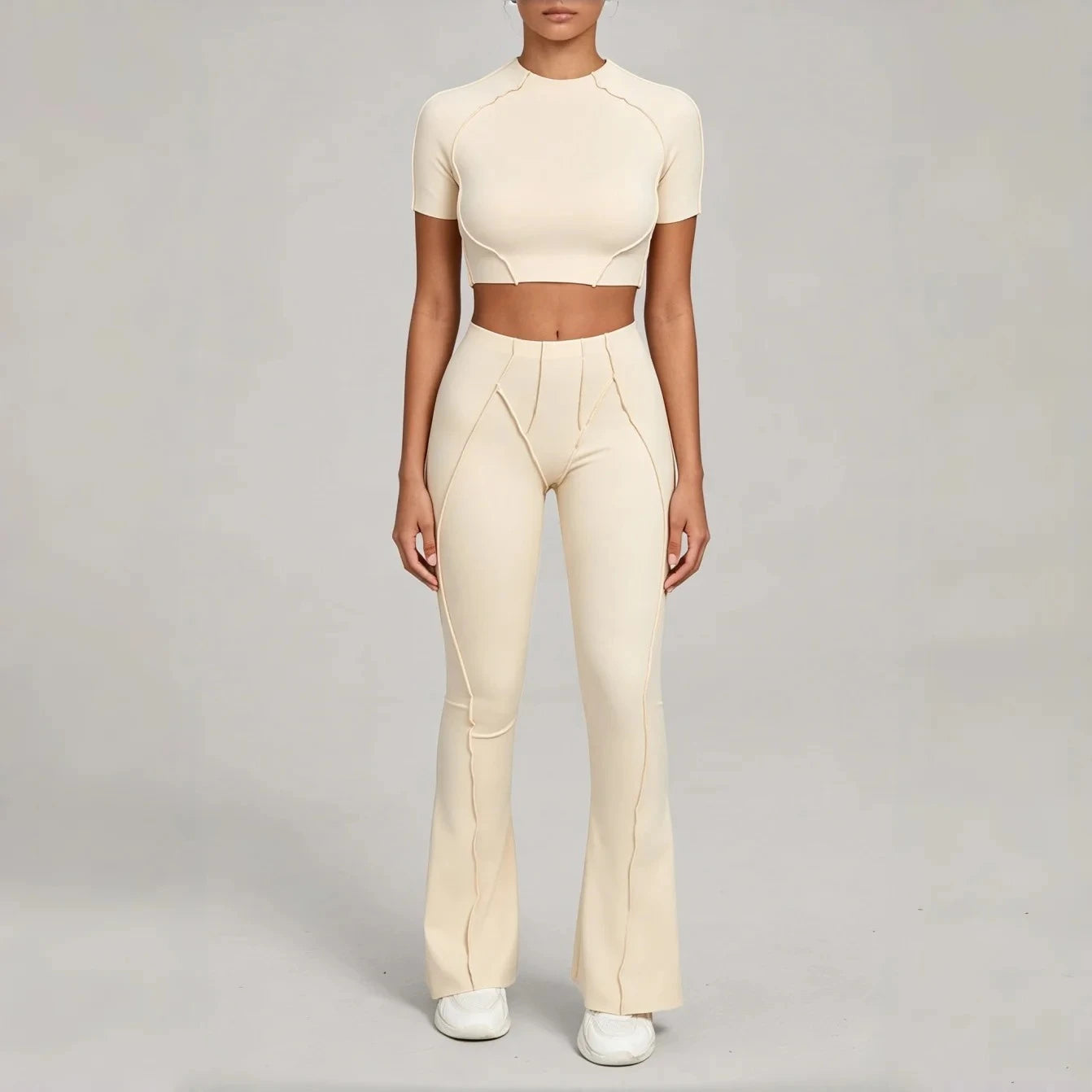 Seamless Yoga Sets Sports Fitness Hip-lifting High Waist Skinny Long-sleeved Suit Running Workout Gym Leggings Sets for Women