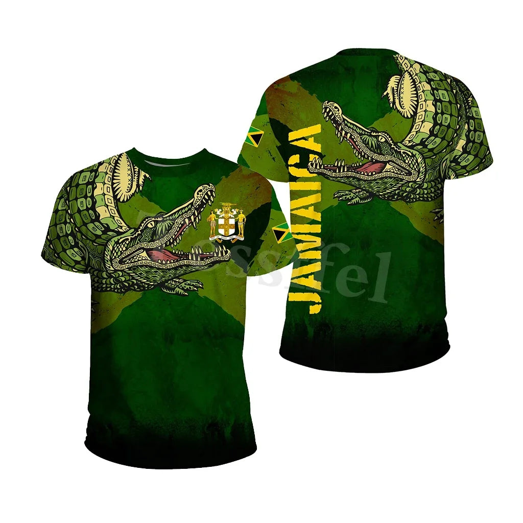 Tessffel Jamaica Lion Emblem Summer New Fashion 3D Print Tops Tee Tshirt Men Women Short Sleeve T shirt Streetwear Style-4