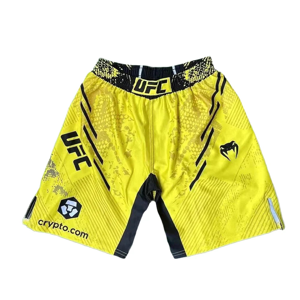 MMA Training Men's Drawstring Quick Drying  Shorts Thai Kick Boxing Gym Sports Knee Length Exercise Shorts