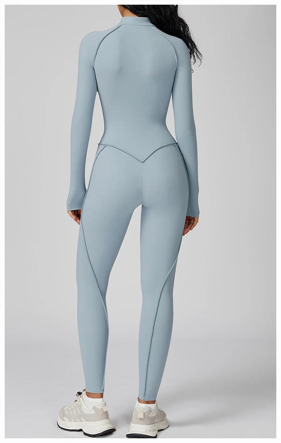 New Autumn/Winter Women One-piece Seamless Yoga Jumpsuits leggings Long-sleeved Zipper Slim Fit Sports Fitness Outfit Tracksuits