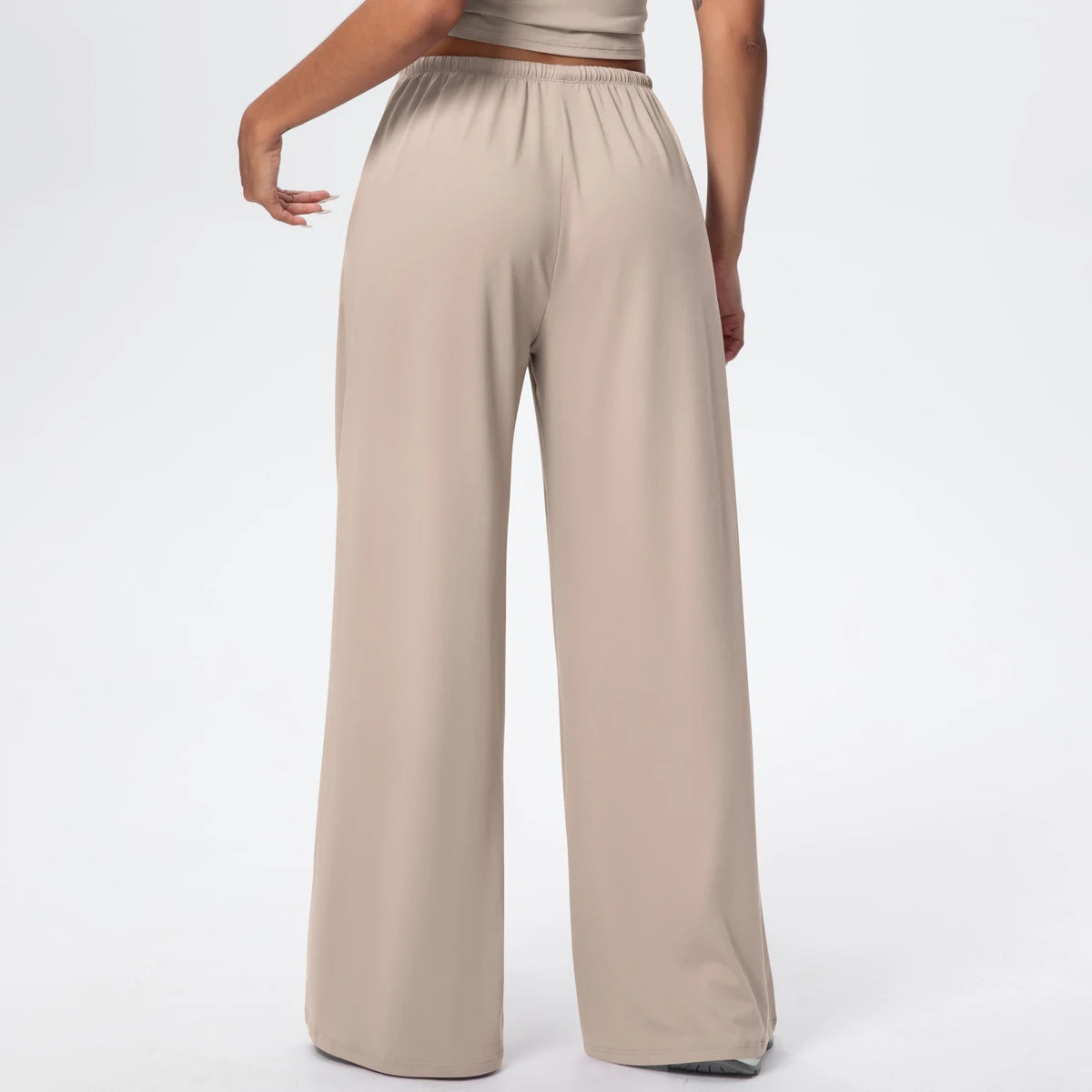 Women Quick Drying Wide Leg Yoga Pants Loose Yoga Pants High Waist With Pockets Fitness Sport Gym Workout Drawstring Full Length