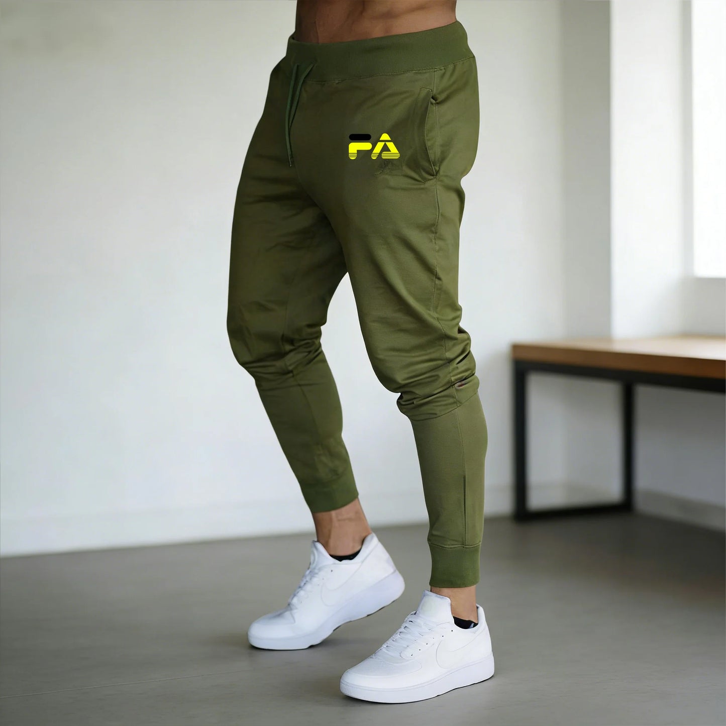 Sports pants men's letter print running pants fitness football training pants slim fit casual sports pants men's small leg Pants