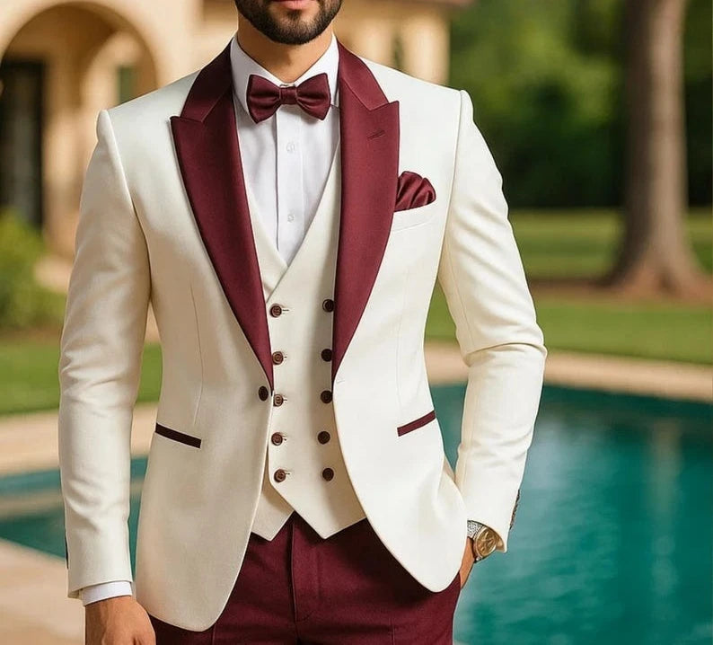 Handmade Men's Suit  Custom Wedding Tuxedo