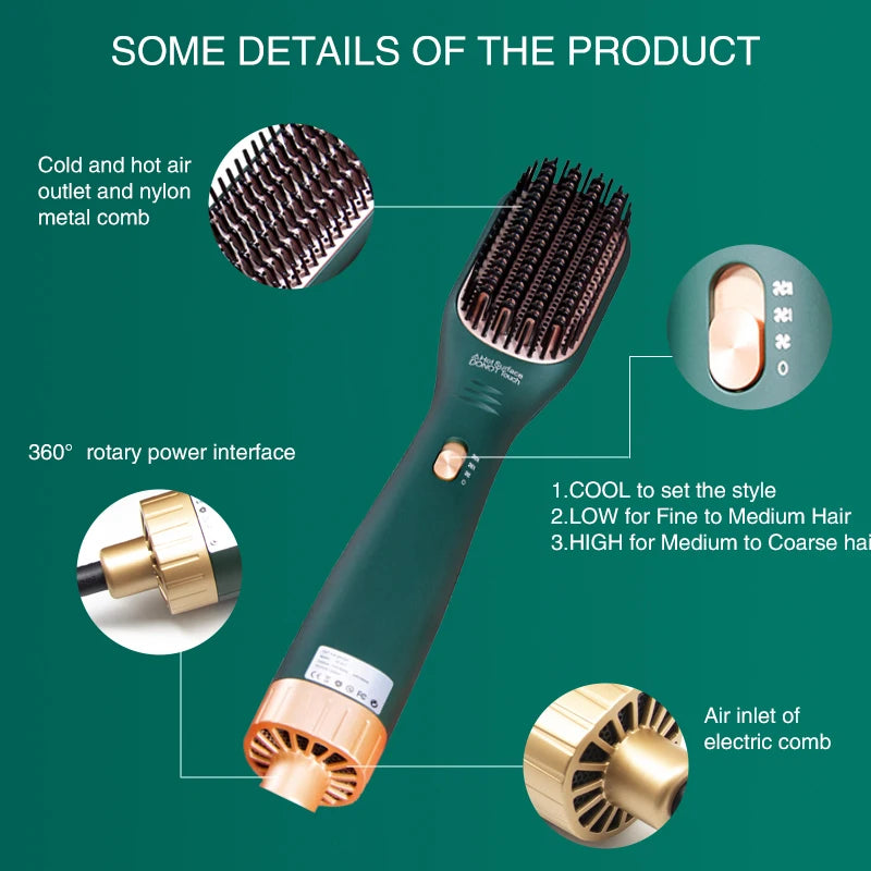 Hot Selling 3 in 1 Hair Dryer Dry and Wet Hair Straightener Comb Hot Air Brush Styler