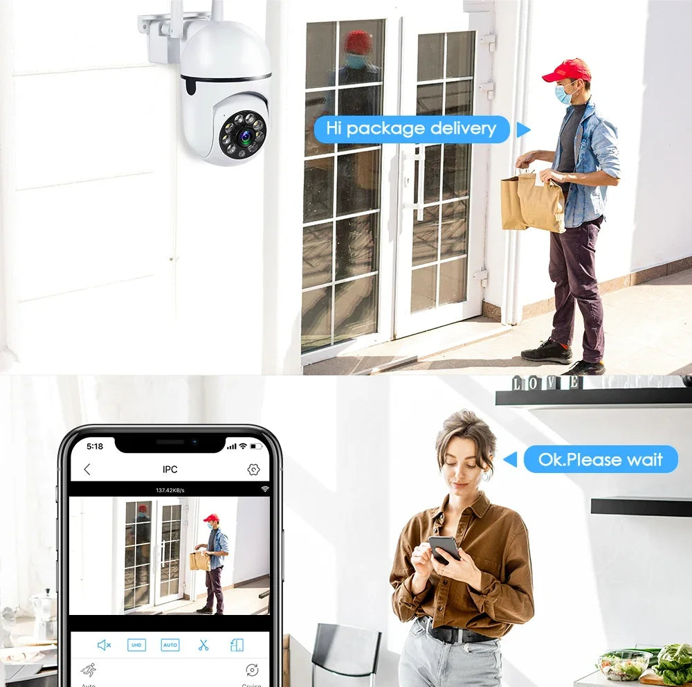 1080P Wifi Surveillance Camera Color Night Vision WiFi Camera Auto Tracking Wireless Camera Security Protection Outdoor Monitor