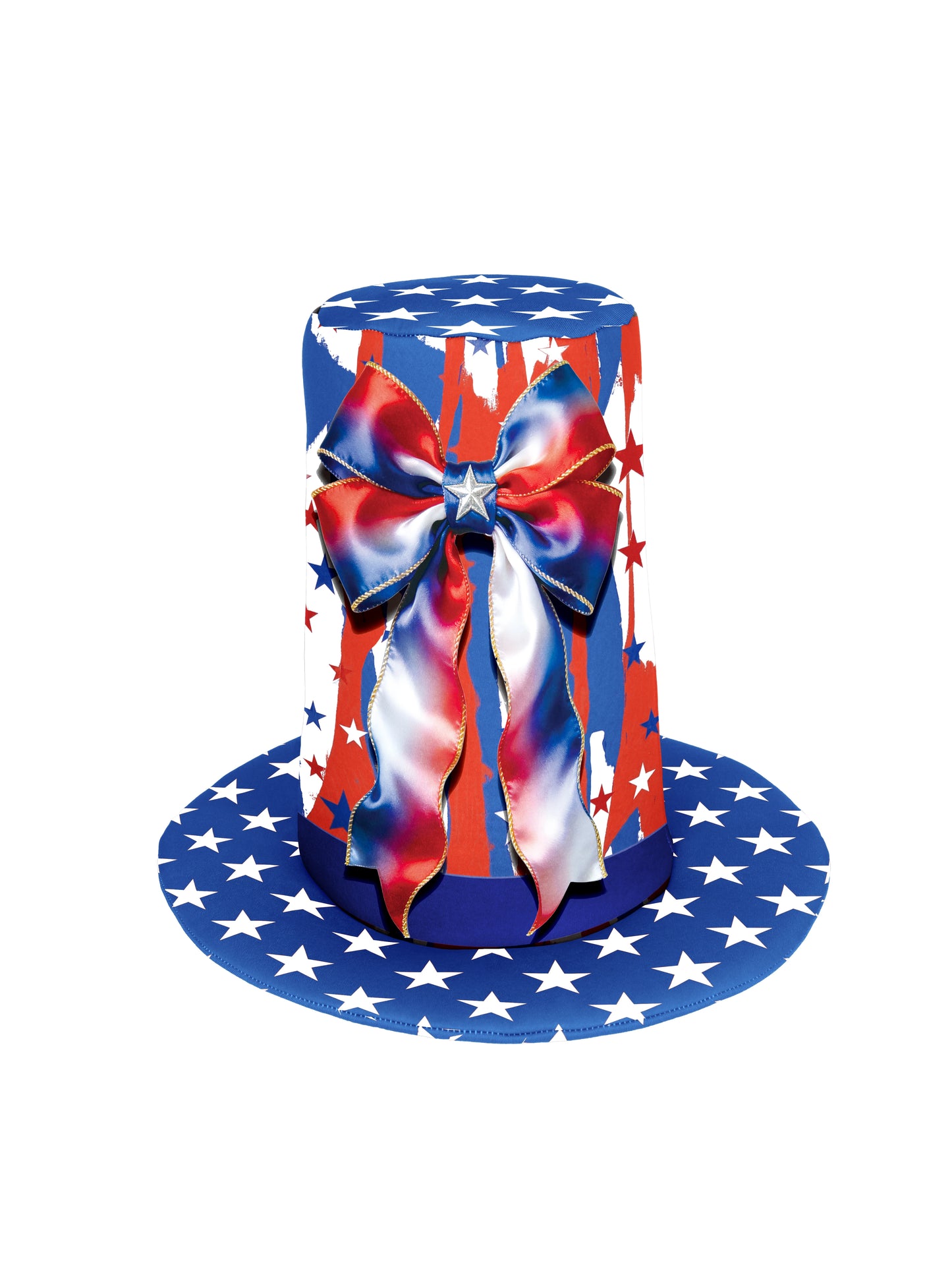 [You're My Secret] Uncle Sam Hat Shaped Costume USA Stars Stripes Funny Novelty Outfit 4th of July Printed Patriotic Dress Up