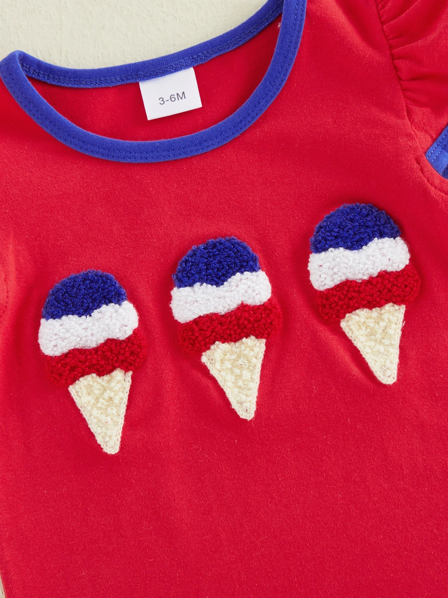 Toddler Girl 4th of July Outfits Ruffle Sleeve American Flag Print Tops Denim Shorts Set Kids Independence Day Clothes