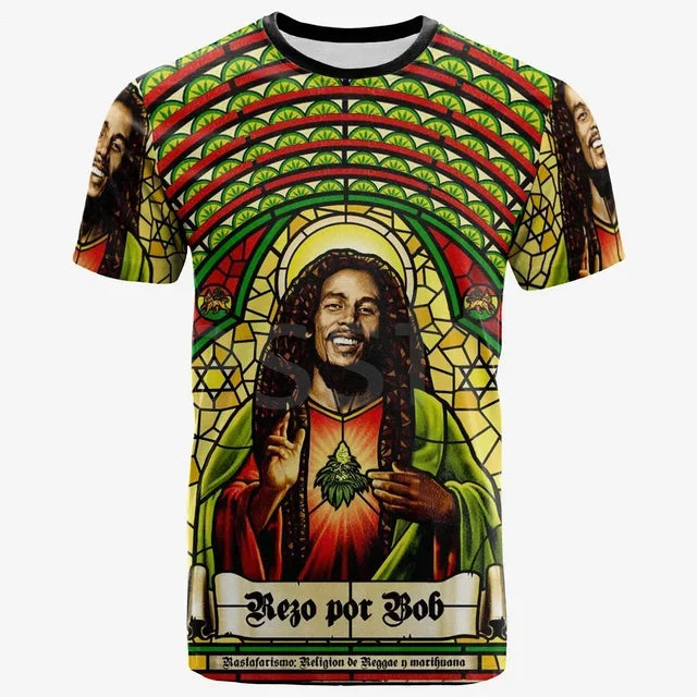 Tessffel Jamaica Lion Emblem Summer New Fashion 3D Print Tops Tee Tshirt Men Women Short Sleeve T shirt Streetwear Style-4