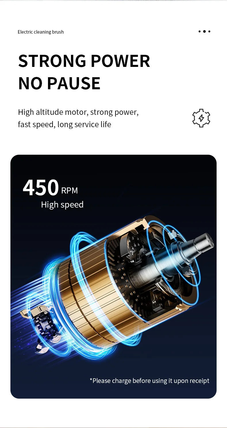 Electric Spin Scrubber Cordless Multi-Function Low Noise Electric Cleaning Brush Replaceable Brush Heads And Adjustable Handle