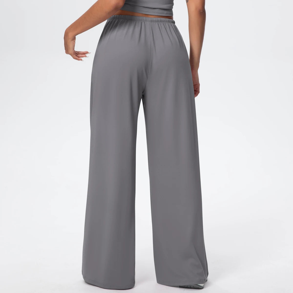 Women Quick Drying Wide Leg Yoga Pants Loose Yoga Pants High Waist With Pockets Fitness Sport Gym Workout Drawstring Full Length