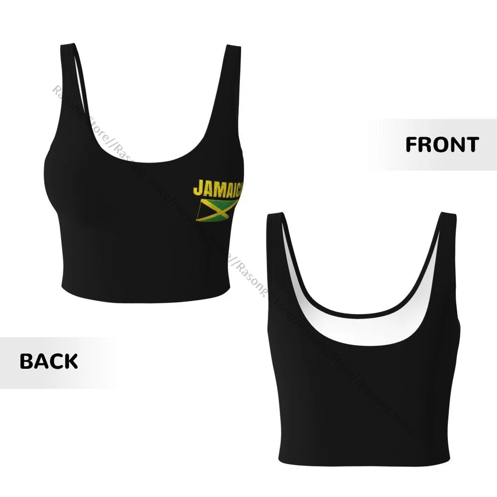 Sports Bra Women Running Yoga Clothes Vest Jamaica Flag Gathering Fitness Vest