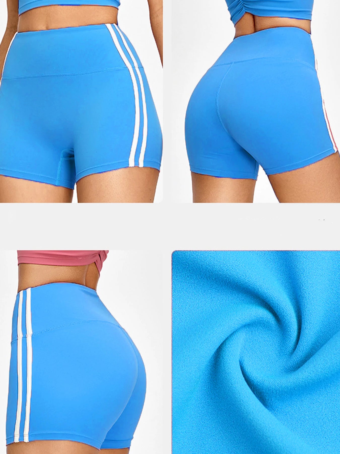Women's High-Waisted Slim-Fit Yoga Shorts - Color-Block, Butt-Lifting, Breathable & Quick-Dry for Running, Training & Fitness