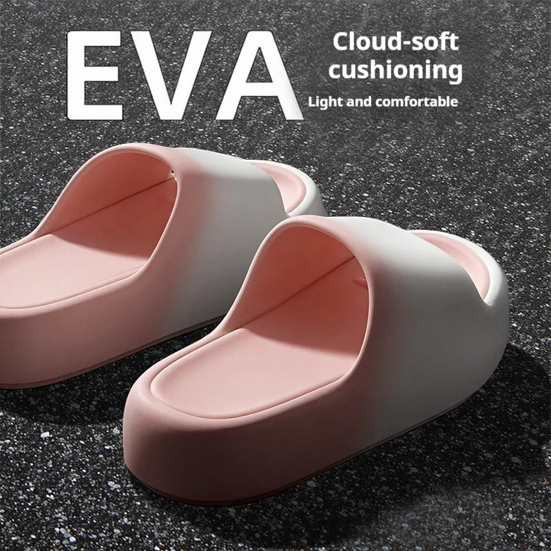 New EVA Cloud Slides Thick Sole Non Slip Odor Free Summer Slippers For Women Men Bathroom Dormitory Shower Bedroom Home Shoes