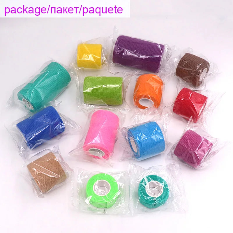 18 Colors Colorful Athletic Wrap Tape Self Adhesive Elastic Bandage Bands Sports Protector For Knee Finger Ankle Palm Pet