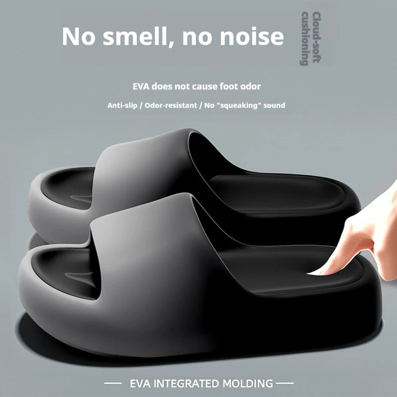 New EVA Cloud Slides Thick Sole Non Slip Odor Free Summer Slippers For Women Men Bathroom Dormitory Shower Bedroom Home Shoes
