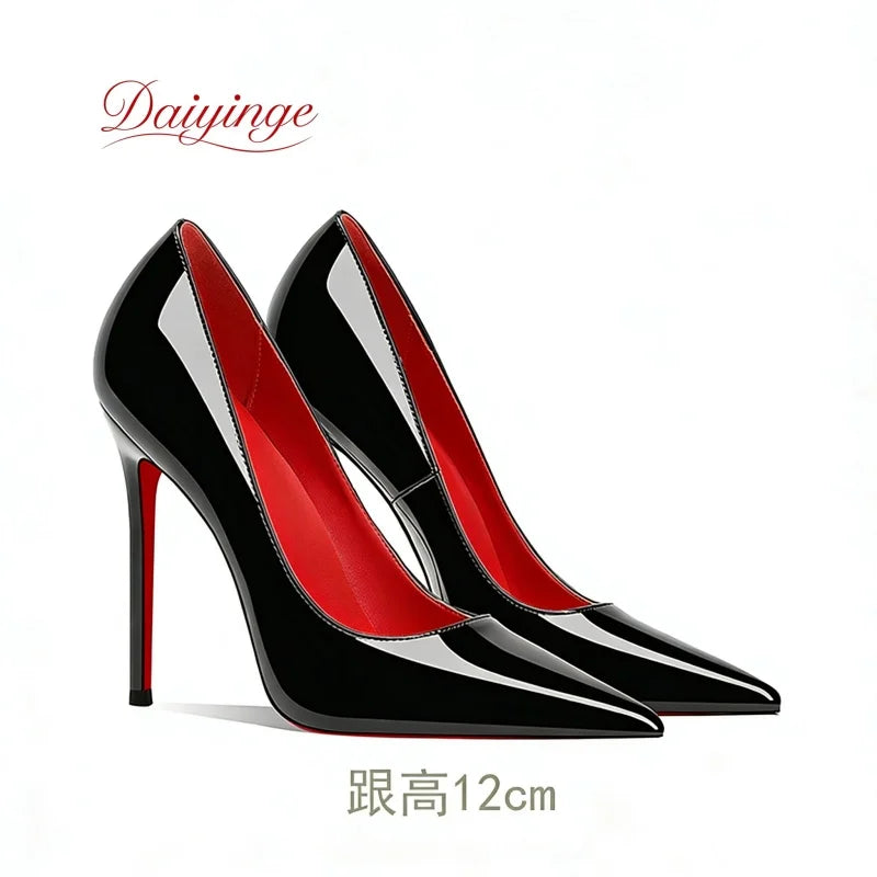 Shoes For Woman 2026 Trend Luxury Red Bottoms High Heels Pointed Toe Stiletto Pumps 12 cm Comfortable Party Dress Wedding Shoes