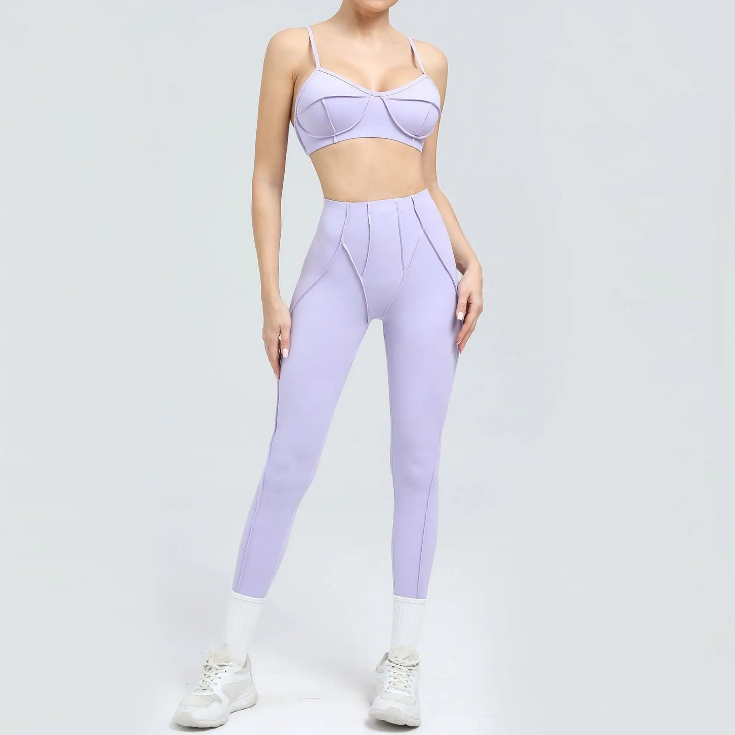 Seamless Yoga Sets Sports Fitness Hip-lifting High Waist Skinny Long-sleeved Suit Running Workout Gym Leggings Sets for Women