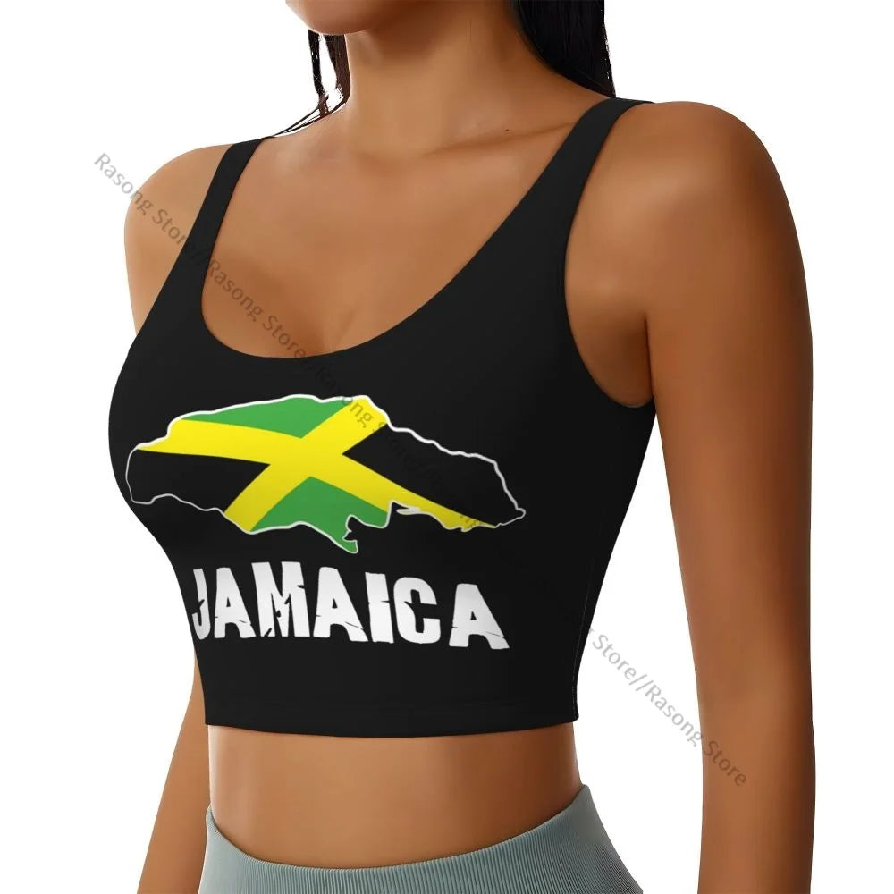 Sports Bra Women Running Yoga Clothes Vest Jamaica Flag Gathering Fitness Vest