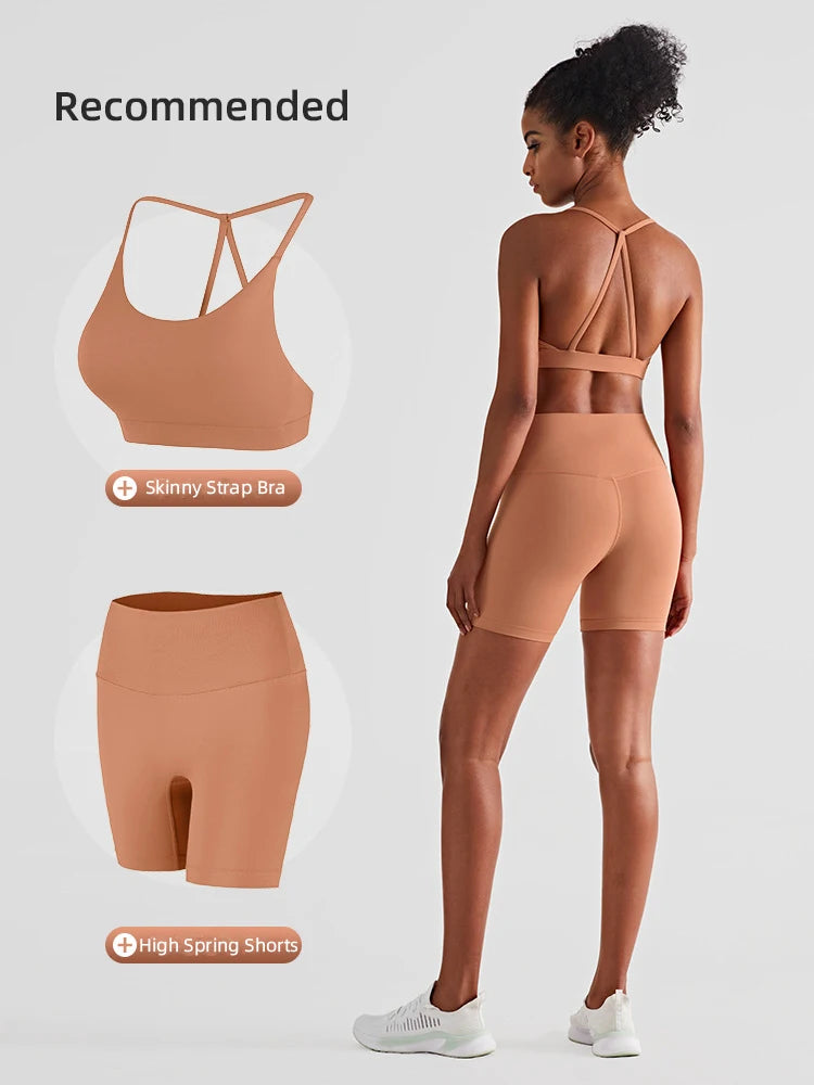 2024 New Yoga Shorts Sets Shockproof Vest High Waist Shorts Breathable Women's Tight Fitting Sports Yoga Sexy Crop Top Gym Set