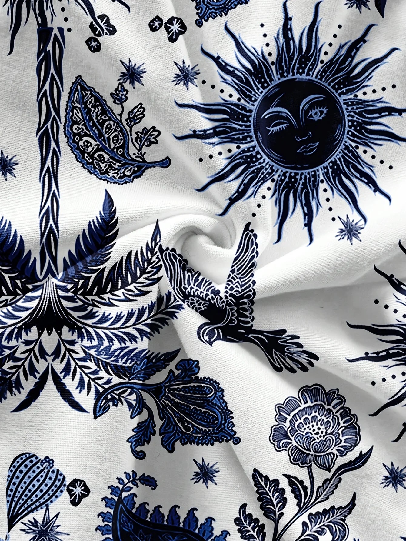 Women's summer vacation coconut tree and Sun God cashew print 2-piece set, suitable for vacation, summer, and fashionable spring