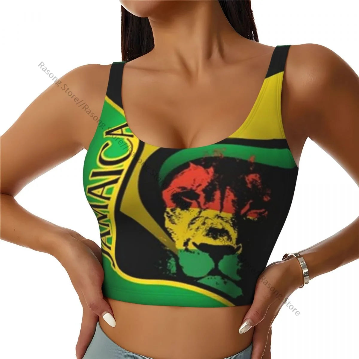 Sports Bra Women Running Yoga Clothes Vest Jamaica Flag Gathering Fitness Vest