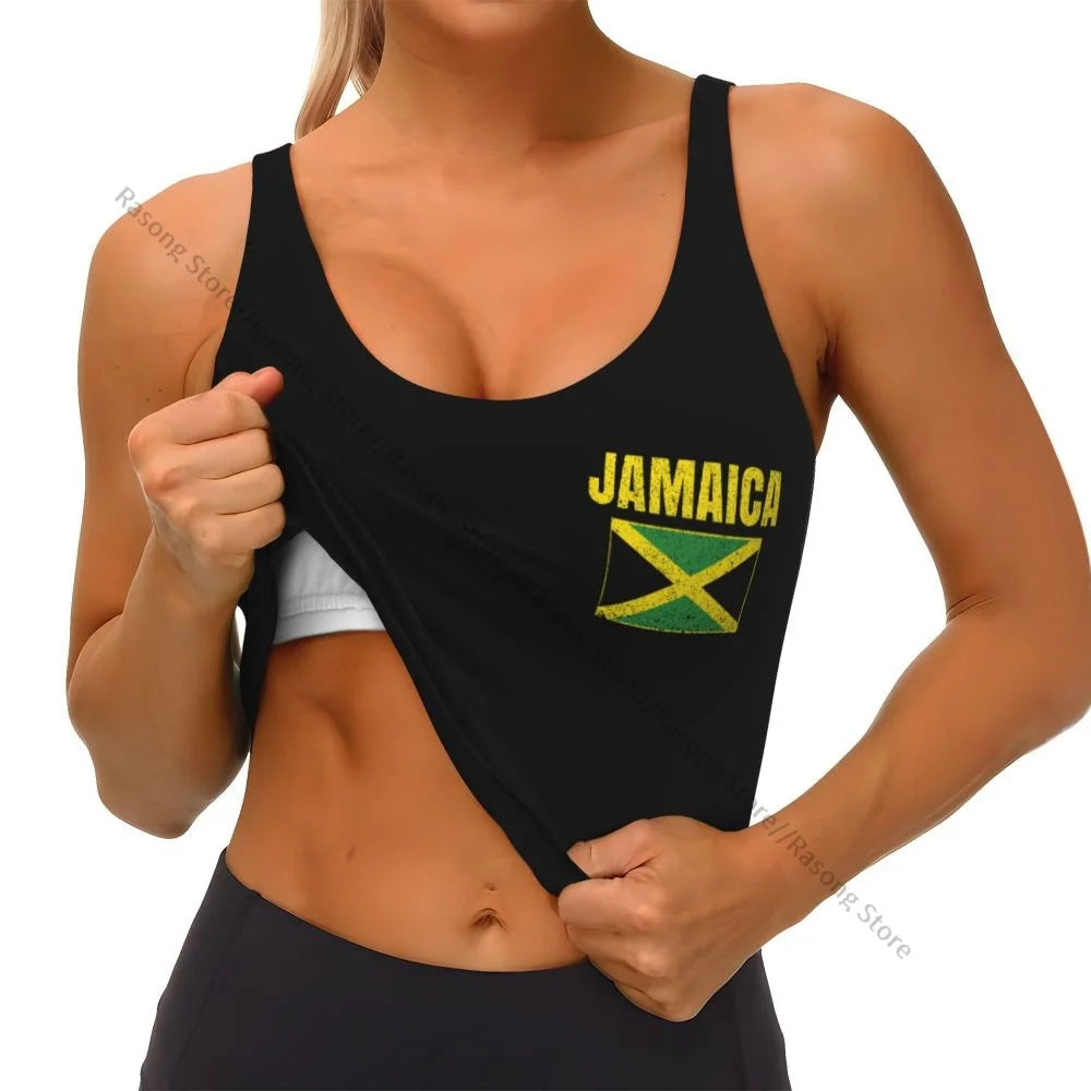 Sports Bra Women Running Yoga Clothes Vest Jamaica Flag Gathering Fitness Vest