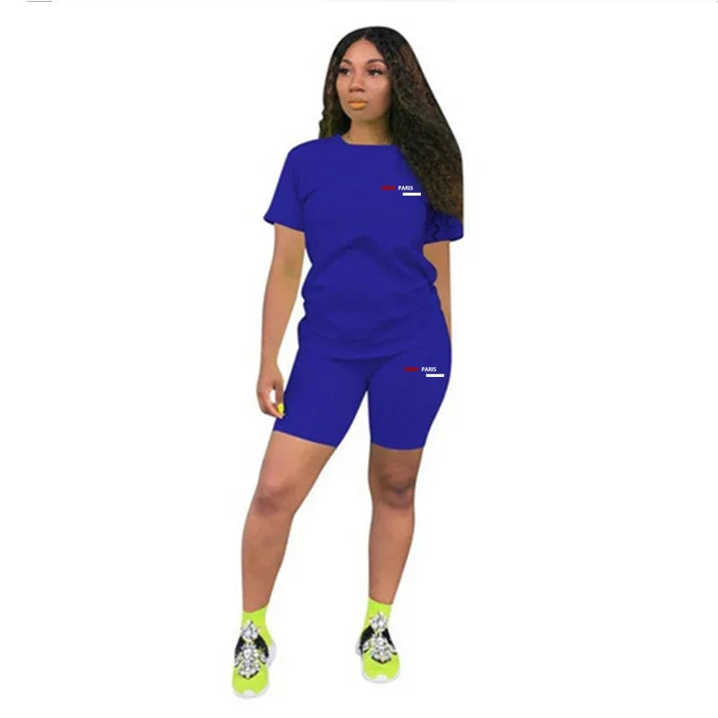 Casual Woman Clothing Summer Two Piece Set for Women T-Shirts O-Neck Shorts Daily Short Sleeve Tracksuit Hot Sales Matching Sets