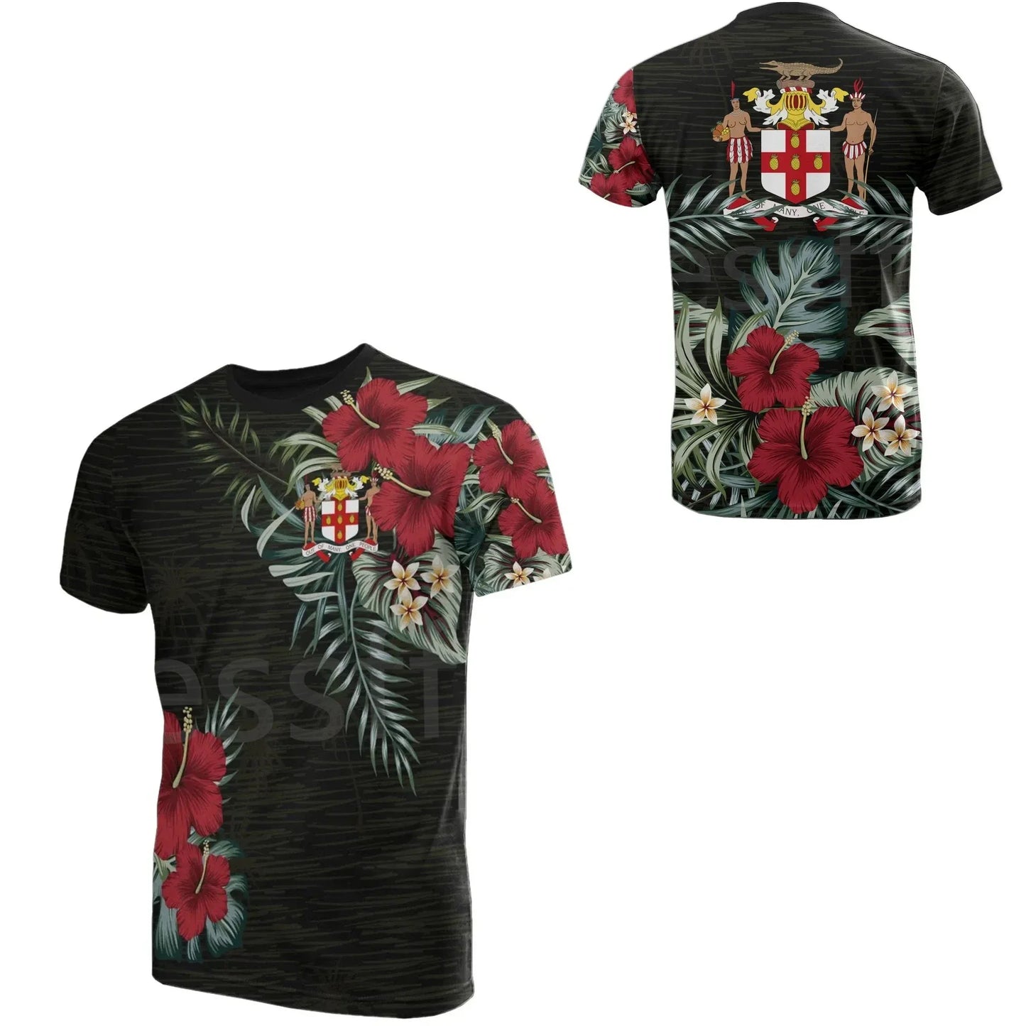 Tessffel Jamaica Lion Emblem Summer New Fashion 3D Print Tops Tee Tshirt Men Women Short Sleeve T shirt Streetwear Style-4