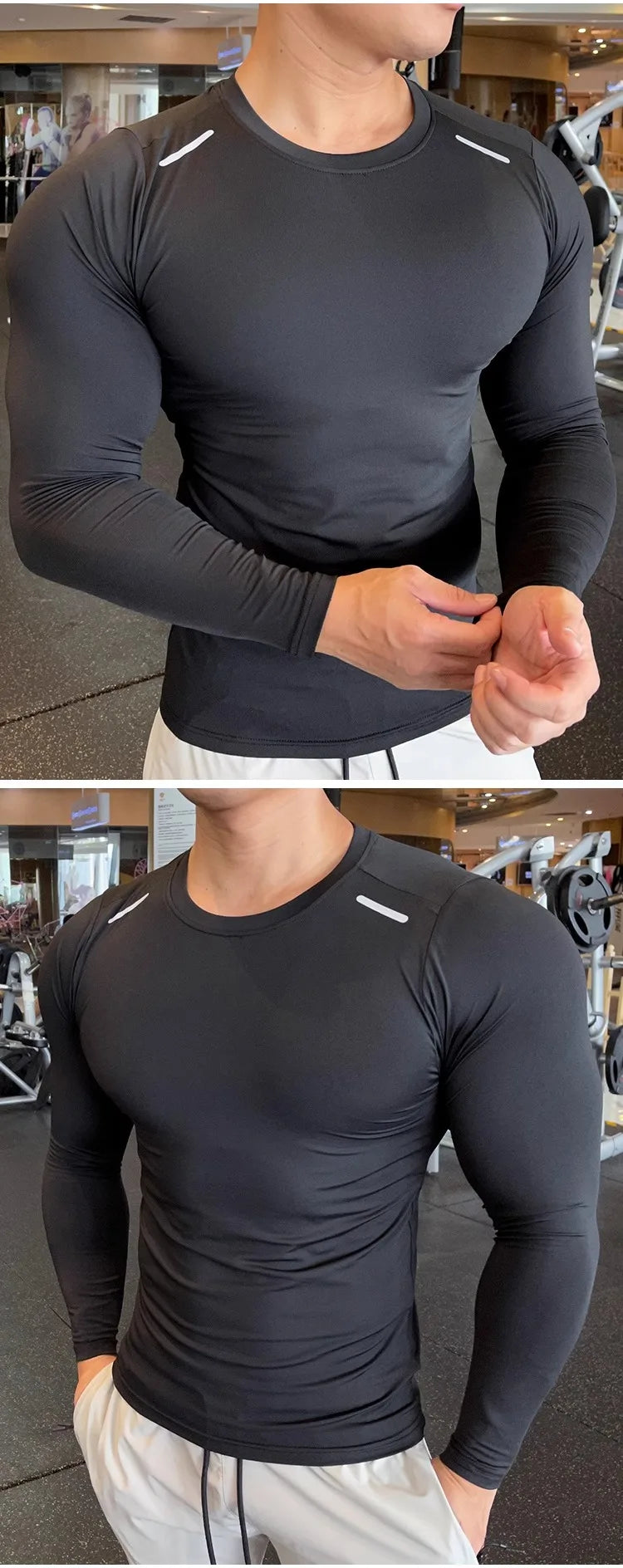 Long Sleeve T-shirt Fitness Basketball Running Tight Men Spandex Bodybuilding Sports Shirt Gym Training Compression Sport Top