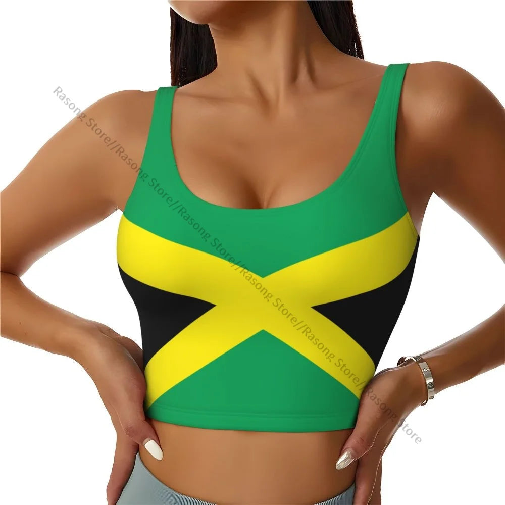 Sports Bra Women Running Yoga Clothes Vest Jamaica Flag Gathering Fitness Vest
